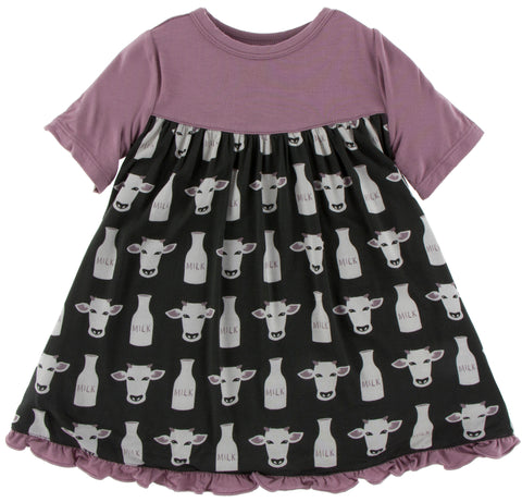 KicKee Pants Zebra Tuscan Cow Classic S/S Swing Dress, KicKee Pants, Black Friday, Classic Short Sleeve Swing Dress, CM22, Cyber Monday, Els PW 8258, End of Year, End of Year Sale, KicKee, Ki