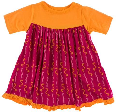 KicKee Pants Rhododendron Worms Classic S/S Swing Dress, KicKee Pants, Black Friday, Cancun, Classic S/S Swing Dress, CM22, Cyber Monday, Els PW 8258, End of Year, End of Year Sale, Girl Worm