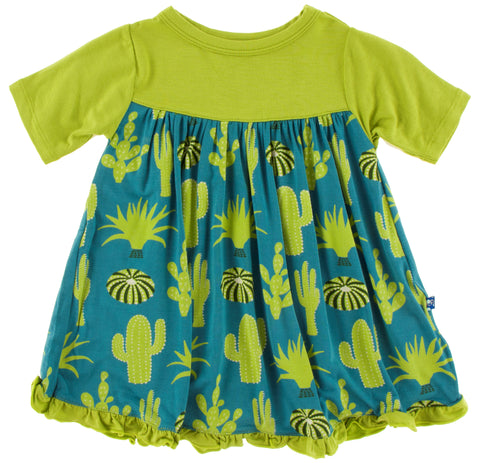 KicKee Pants Seagrass Cactus Classic S/S Swing Dress, KicKee Pants, Black Friday, Cactus, Cancun, Classic S/S Swing Dress, CM22, Cyber Monday, Els PW 8258, End of Year, End of Year Sale, Girl