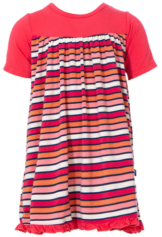 KicKee Pants Botany Red Ginger Stripe Classic S/S Swing Dress, KicKee Pants, Botany, CM22, Els PW 5060, KicKee, KicKee Botany, KicKee Pants Botany, KicKee Pants Botany Red Ginger Stripe, KicK