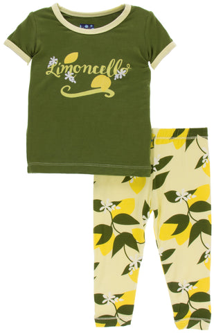KicKee Pants Lime Blossom Lemon Tree S/S Pajama Set with Pants, KicKee Pants, Black Friday, CM22, Cyber Monday, Els PW 8258, End of Year, End of Year Sale, KicKee, KicKee Pants, KicKee Pants 