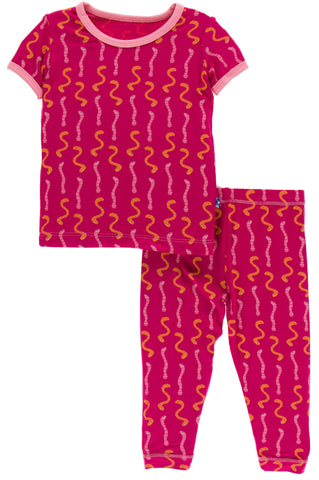 KicKee Pants Rhododendron Worms S/S Pajama Set with Pants, KicKee Pants, Black Friday, cf-size-2t, cf-type-kickee-pants-pajamas, cf-vendor-kickee-pants, CM22, Cyber Monday, Els PW 5060, Els P
