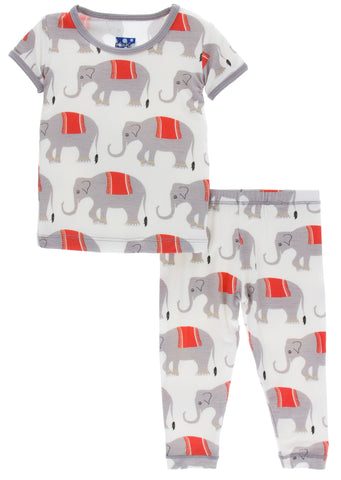 KicKee Pants Natural Indian Elephant S/S Pajama Set with Pants, Kickee Pants, Black Friday, cf-size-6-years, cf-type-kickee-pants-pajamas, cf-vendor-kickee-pants, CM22, Cyber Monday, Els PW 5