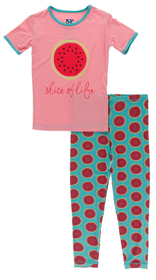 KicKee Pants Neptune Watermelon S/S Pajama Set with Pants, KicKee Pants, Botany, CM22, Els PW 5060, KicKee, KicKee Botany, kickee pants, KicKee Pants Botany, KicKee Pants Neptune Watermelon, 