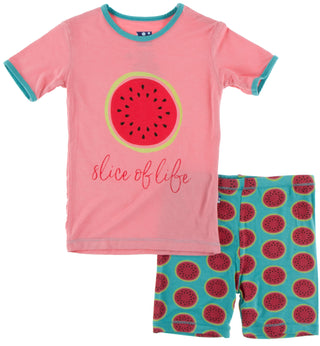 KicKee Pants Neptune Watermelon S/S Pajama Set with Shorts, KicKee Pants, Botany, CM22, KicKee, KicKee Botany, KicKee Pants, KicKee Pants Botany, KicKee Pants Neptune Watermelon, KicKee Pants