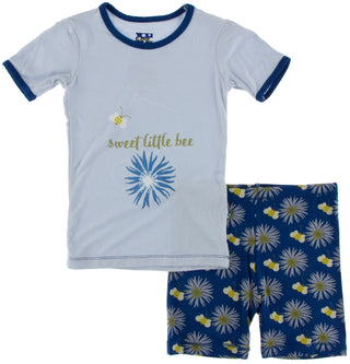 KicKee Pants Navy Cornflower and Bee S/S Pajama Set with Shorts, KicKee Pants, Botany, CM22, Els PW 5060, KicKee, KicKee Botany, KicKee Pants, KicKee Pants Botany, KicKee Pants Navy Cornflowe