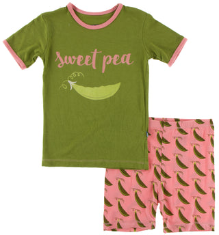 KicKee Pants Strawberry Sweet Peas S/S Pajama Set with Shorts, KicKee Pants, Botany, CM22, Els PW 5060, KicKee, KicKee Botany, KicKee Pants, KicKee Pants Botany, KicKEe Pants Pajama Set, KicK