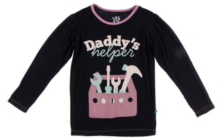 KicKee Pants Daddy's Helper Solid Midnight Tailored Fit Piece Print Puff Tee, KicKee Pants, CM22, KicKee, KicKee Pants, KicKee Pants Daddy's Helper Solid Midnight Tailored Fit Piece Print Puf