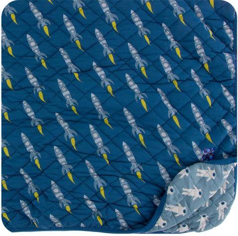 KicKee Pants Dusty Sky Astronaut/Twilight Rockets Quilted Toddler Blanket, KicKee Pants, CM22, KicKee, KicKee Pants, KicKee Pants Astronomy, KicKee Pants Dusty Sky Astronaut, KicKee Pants Dus