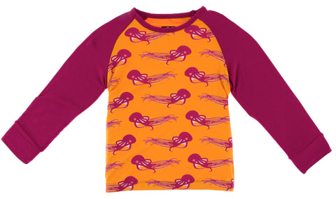 KicKee Pants Apricot Octopus Fitted Raglan Tee, KicKee Pants, Apricot Octopus, Black Friday, cf-size-small-6-8, cf-type-long-sleeve-raglan-tee, cf-vendor-kickee-pants, CM22, Cyber Monday, Els