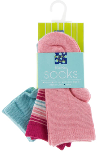 KicKee Pants Sock Set-Strawberry/Cancun Strawberry Stripe/Glacier, KicKee Pants, Black Friday, Cancun, Cancun Socks, Cancun Strawberry Stripe, CM22, Cyber Monday, Els PW 8258, End of Year, En