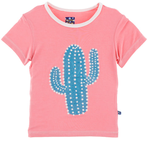 KicKee Pants Strawberry Glitter Cactus S/S Easy Fit Piece Print Tee, KicKee Pants, Cancun, CM22, Girl Cactus, KicKee, KicKee Cancun, KicKee Pants, KicKee Pants Cactus, KicKee Pants Cancun, Ki