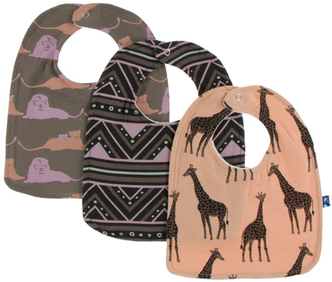 KicKee Pants Bib Set-Lions/African Pattern/Suede Giraffe, KicKee Pants, African Pattern, Bib Set, Black Friday, CM22, Cyber Monday, Els PW 5060, Els PW 8258, End of Year, End of Year Sale, Gi
