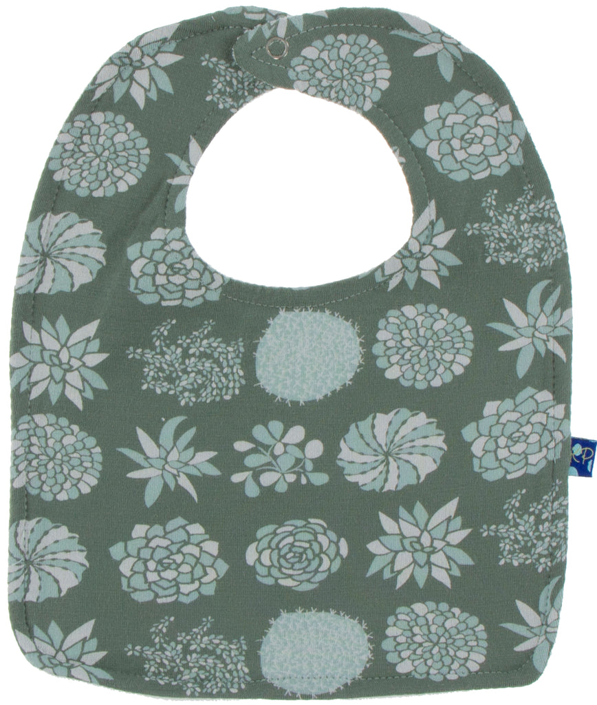 KicKee Pants Bib SetSucculent Plants/Succulent Kenya Stripe/Aloe Elephants Basically Bows