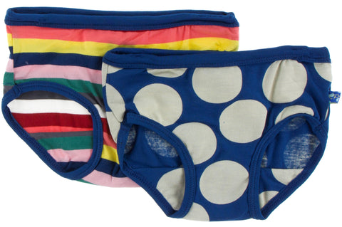 KicKee Pants Bright London Stripe & Navy Mod Dot Girl's Underwear Set, KicKee Pants, Black Friday, Bright London Stripe, CM22, Cyber Monday, Els PW 8258, Els PW 8598, End of Year, End of Year