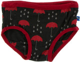 KicKee Pants Zebra Houndstooth & Umbrella and Rain Clouds Girl's Underwear Set-PRESALE, KicKee Pants, CM22, Els PW 8598, Girls Underwear, KicKee, KicKee Girls Underwear, KicKee London, KicKee