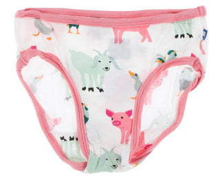 KicKee Pants Natural Farm Animals & Strawberry Milk Girls Underwear Set, KicKee Pants, CM22, Els PW 8598, Girls Underwear, KicKee, KicKee Girls Underwear, KicKee Pants, KicKee Pants Agricultu