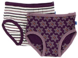 KicKee Pants Tuscan Vineyard Stripe & Wine Grapes Saffron Girl Underwear Set, KicKee Pants, Black Friday, CM22, Cyber Monday, Els PW 8258, Els PW 8598, End of Year, End of Year Sale, KicKee, 