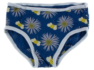 KicKee Pants Dew Philodendron & Navy Cornflower Bee Girls Underwear Set, KicKee Pants, Botany, CM22, Els PW 8598, KicKee, KicKee Botany, KicKee Pants, KicKee Pants Botany, KicKee Pants Dew Ph