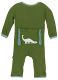 KicKee Pants Moss Sauropods Applique Coverall with Zipper, KicKee Pants, Applique Coverall, Black Friday, CM22, Coverall with Zipper, Cyber Monday, Els PW 5060, Els PW 8258, End of Year, End 
