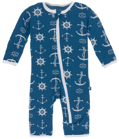 KicKee Pants Twilight Anchor Coverall with Zipper, KicKee Pants, CM22, Coverall, Fitted Coverall, KicKee, KicKee Coverall, KicKee Pants, KicKee Pants Coverall, KicKee Pants Coverall Zipper, K