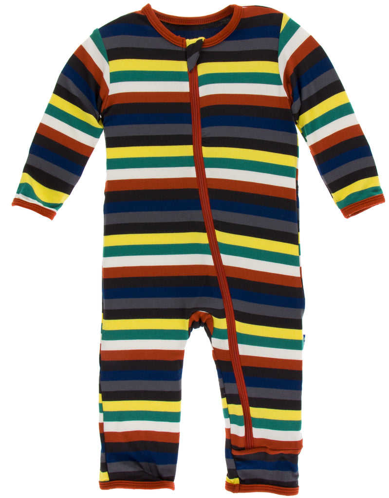 KicKee Pants Dark London Stripe Coverall with Zipper Basically Bows