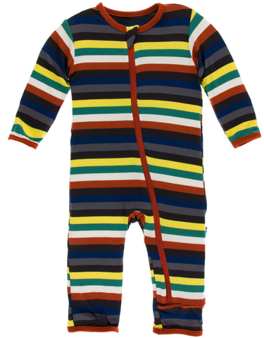 KicKee Pants Dark London Stripe Coverall with Zipper, KicKee Pants, CM22, Coverall, Coverall with Zipper, Coveralls, Dark London Stripe, Els PW 5060, Els PW 8258, End of Year, End of Year Sal