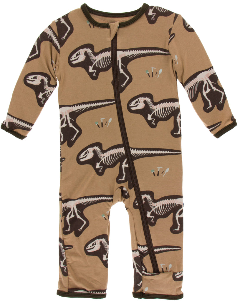 KicKee Pants Tannin TRex Dig Coverall with Zipper Basically Bows