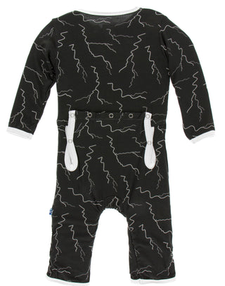 KicKee Pants Zebra Lightning Coverall with Zipper, KicKee Pants, Black Friday, CM22, Coverall, Coverall with Zipper, Cyber Monday, Els PW 8258, End of Year, End of Year Sale, KicKee, KicKee P