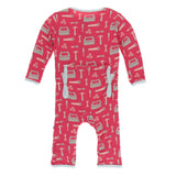 KicKee Pants Flag Red Construction Coverall with Zipper, KicKee Pants, CM22, Coverall, Coverall with Zipper, Coveralls, Fitted Coverall, KciKee Coverall, KicKee, KicKee Coverall, KicKee Pants