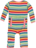 KicKee Pants Cancun Strawberry Stripe Coverall with Zipper, KicKee Pants, Black Friday, Cancun Girl Stripe, CM22, Coverall with Zipper, Cyber Monday, Els PW 8258, End of Year, End of Year Sal