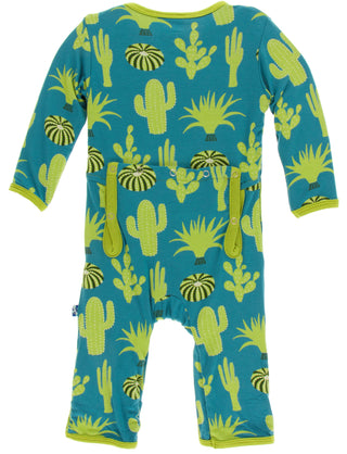 KicKee Pants Seagrass Cactus Coverall with Zipper, KicKee Pants, Black Friday, Boy Cactus, CM22, Coverall with Zipper, Cyber Monday, Els PW 8258, End of Year, End of Year Sale, KicKee, KicKee