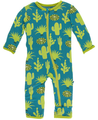 KicKee Pants Seagrass Cactus Coverall with Zipper, KicKee Pants, Black Friday, Boy Cactus, CM22, Coverall with Zipper, Cyber Monday, Els PW 8258, End of Year, End of Year Sale, KicKee, KicKee