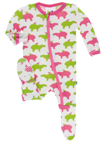 KicKee Pants Natural Capybara Footie with Zipper, KicKee Pants, Brazil, Capybara, cf-size-0-3-months, cf-size-3-6-months, cf-size-newborn, cf-type-kickee-pants-brazil, cf-vendor-kickee-pants,
