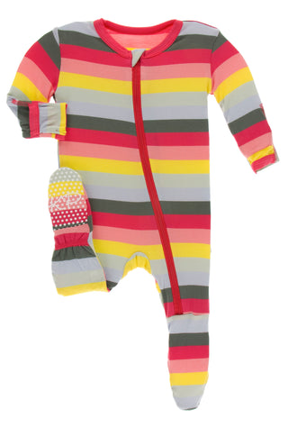 KicKee Pants Biology Stripe Footie with Zipper, KicKee Pants, CM22, Els PW 5060, Footie with Zipper, KicKee, KicKee Footie, KicKee Footie with Zipper, KicKee Pants, KicKee Pants Biology Strip