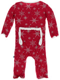 KicKee Pants Crimson Snowflakes Muffin Ruffle Coverall with Zipper, KicKee Pants, All Things Holiday, Christmas, Christmas in July, CM22, Coverall with Zipper, Els PW 5060, Els PW 8258, End o