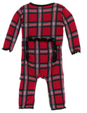 KicKee Pants Christmas Plaid 2019 Muffin Ruffle Coverall with Zipper, KicKee Pants, All Things Holiday, Christmas, Christmas in July, Christmas Plaid, Christmas Plaid 2019, CM22, Coverall wit