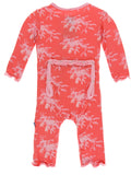 KicKee Pants English Rose Leafy Sea Dragon Muffin Ruffle Coverall with Zipper, KicKee Pants, CM22, Coverall, Coverall with Zipper, KicKee, KicKee Oceanography, KicKee Pants, KicKee Pants Cove