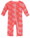 KicKee Pants English Rose Leafy Sea Dragon Muffin Ruffle Coverall with Zipper, KicKee Pants, CM22, Coverall, Coverall with Zipper, KicKee, KicKee Oceanography, KicKee Pants, KicKee Pants Cove
