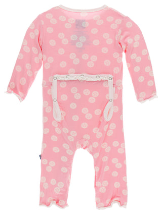KicKee Pants Lotus Sand Dollar Muffin Ruffle Coverall with Zipper, KicKee Pants, CM22, Coverall, Coverall with Zipper, KicKee, KicKee Oceanography, KicKee Pants, KicKee Pants Coverall, KicKee