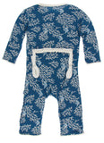 KicKee Pants Twilight Coral Fans Muffin Ruffle Coverall with Zipper, KicKee Pants, CM22, Coverall, Coverall with Zipper, Els PW 5060, KicKee, KicKee Oceanography, KicKee Pants, KicKee Pants C