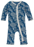 KicKee Pants Twilight Coral Fans Muffin Ruffle Coverall with Zipper, KicKee Pants, CM22, Coverall, Coverall with Zipper, Els PW 5060, KicKee, KicKee Oceanography, KicKee Pants, KicKee Pants C