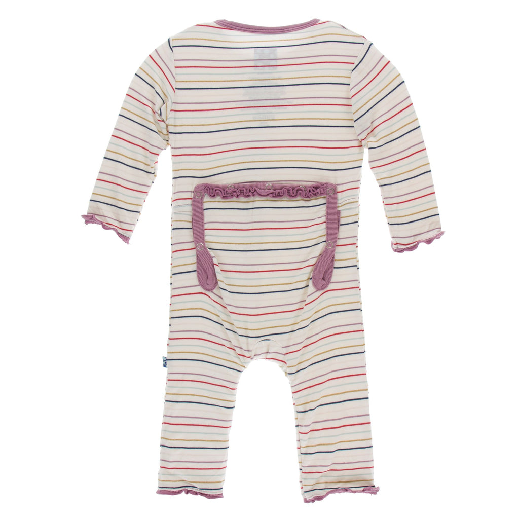 KicKee Pants Everyday Heroes Multi Stripe Muffin Ruffle Coverall with