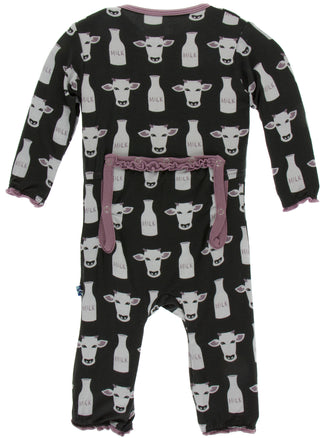 KicKee Pants Zebra Tuscan Cow Muffin Ruffle Coverall with Zipper, KicKee Pants, Black Friday, CM22, Coverall, Coverall with Zipper, Cyber Monday, Els PW 5060, Els PW 8258, End of Year, End of