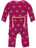 KicKee Pants Rhododendron Pinata Layette Classic Ruffle Coverall with Zipper, KicKee Pants, Black Friday, cf-size-3-6-months, cf-type-coverall, cf-vendor-kickee-pants, Classic Ruffle Coverall
