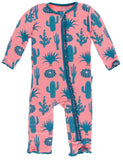 KicKee Pants Strawberry Cactus Muffin Ruffle Coverall with Zipper, KicKee Pants, Cactus, CM22, Coverall with Zipper, Girl Cactus, KicKee, KicKee Cancun, KicKee Pants, KicKee Pants Cactus, Kic