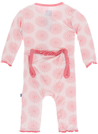 KicKee Pants Macaroon Mandala Muffin Ruffle Coverall with Zipper, Kickee Pants, Black Friday, CM22, Coverall, Coverall with Zipper, Cyber Monday, Els PW 8258, End of Year, End of Year Sale, K