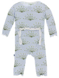 KicKee Pants Dew Dill Muffin Ruffle Coverall with Zipper, KicKee Pants, Botany, CM22, Coverall, Coverall with Zipper, Coveralls, Fitted Coverall, KicKee, KicKee Botany, KicKee Pants Botany, K