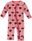 KicKee Pants Strawberry Poppies Muffin Ruffle Coverall with Zipper, KicKee Pants, Botany, CM22, Coverall, Coverall with Zipper, Coveralls, Fitted Coverall, KicKee, KicKee Botany, KicKee Pants