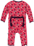 KicKee Pants Red Ginger Aliens w/Flying Saucers Muffin Ruffle Coverall with Zipper, KicKee Pants, cf-size-12-18-months, cf-type-muffin-ruffle-coverall, cf-vendor-kickee-pants, CM22, Coverall,